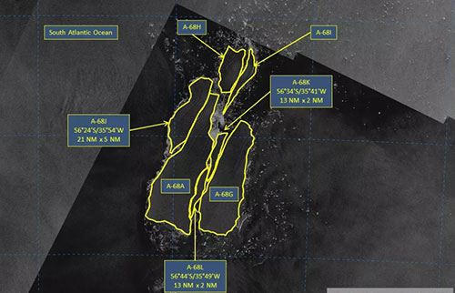 世界上最大的冰山破碎成十几块